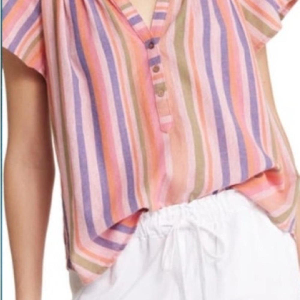 XiRENA Multicolor Striped Blouse XS